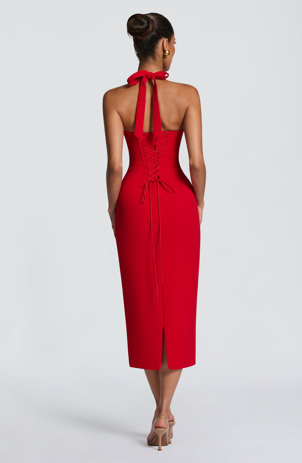 Dalialise Midi Dress in Red by Clandour, product photo 2