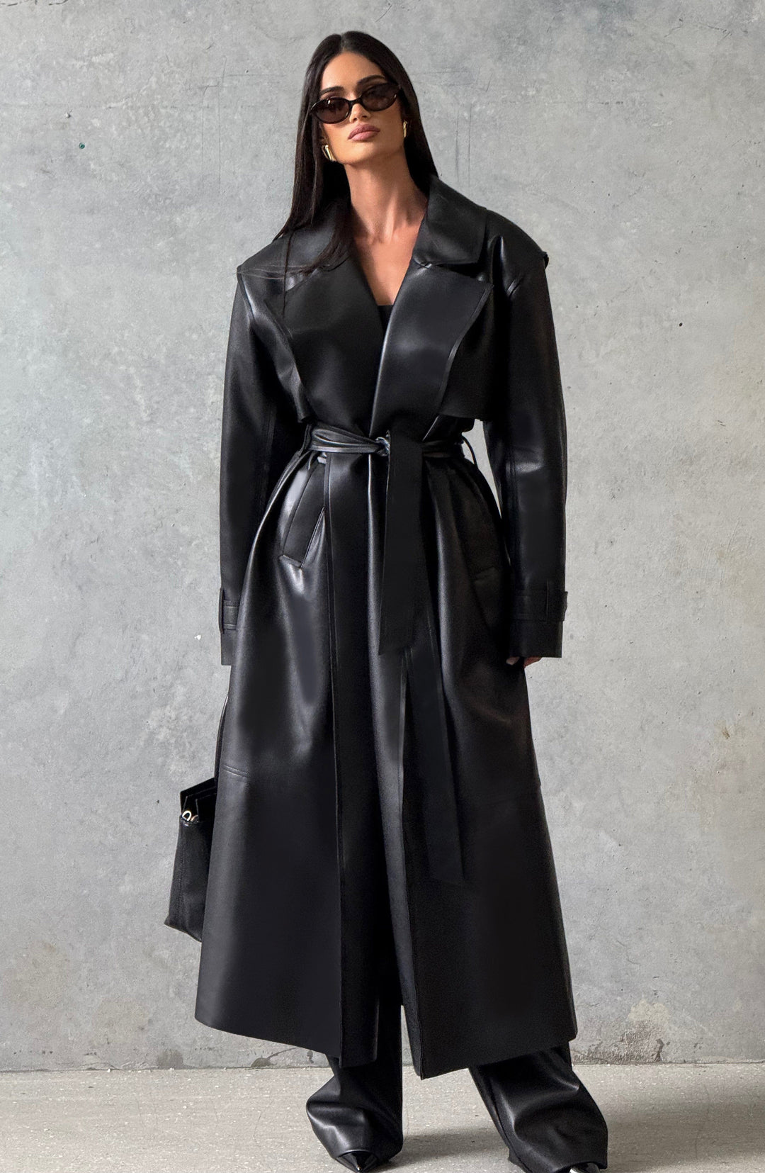 Dalianna Trench Coat in Black by Clandour, product photo 1