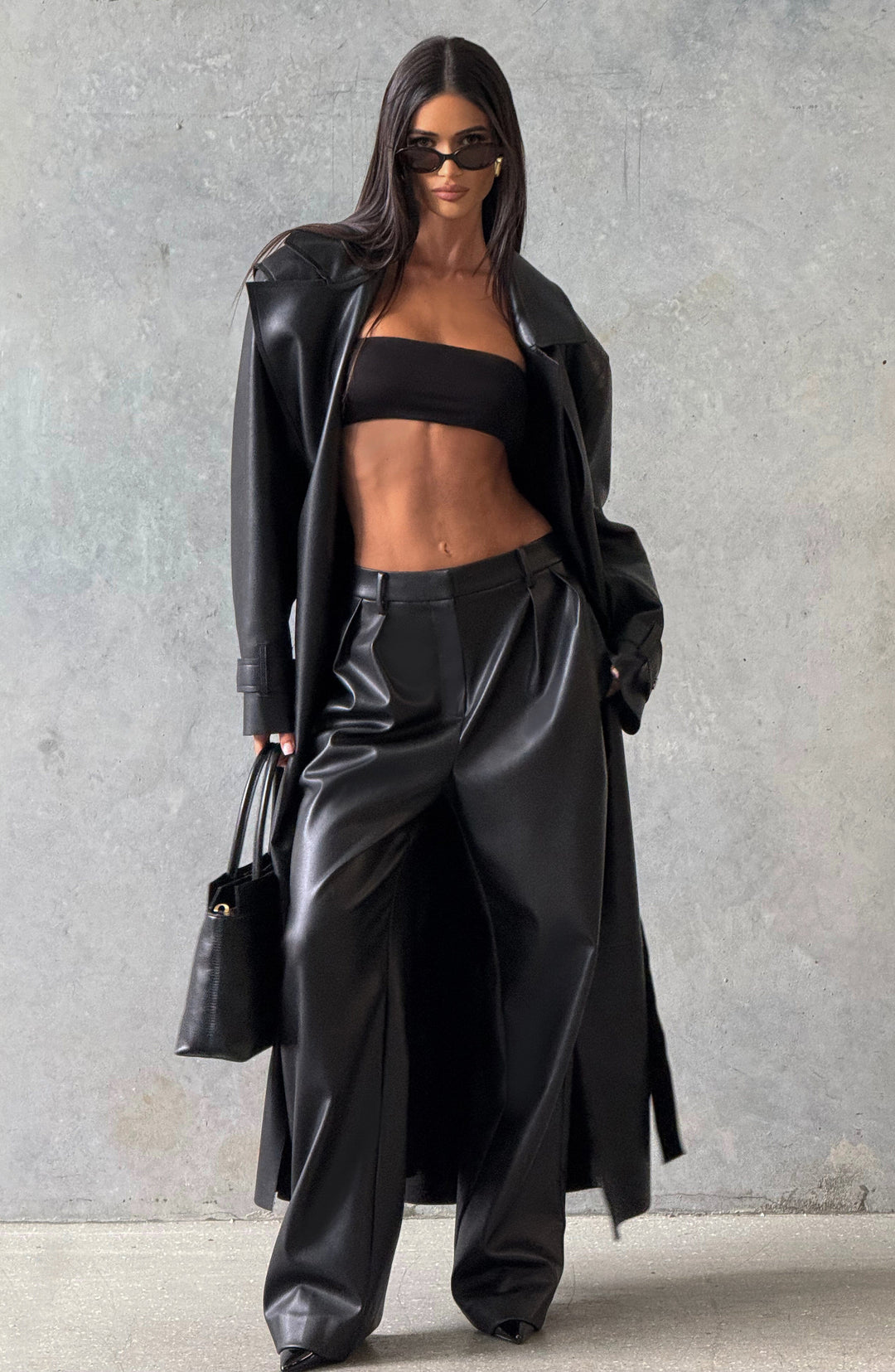 Dalianna Trench Coat in Black by Clandour, product photo 2