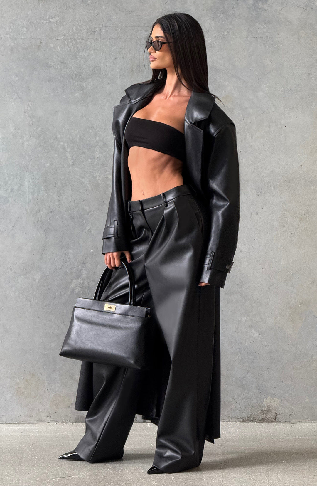 Dalianna Trench Coat in Black by Clandour, product photo 3