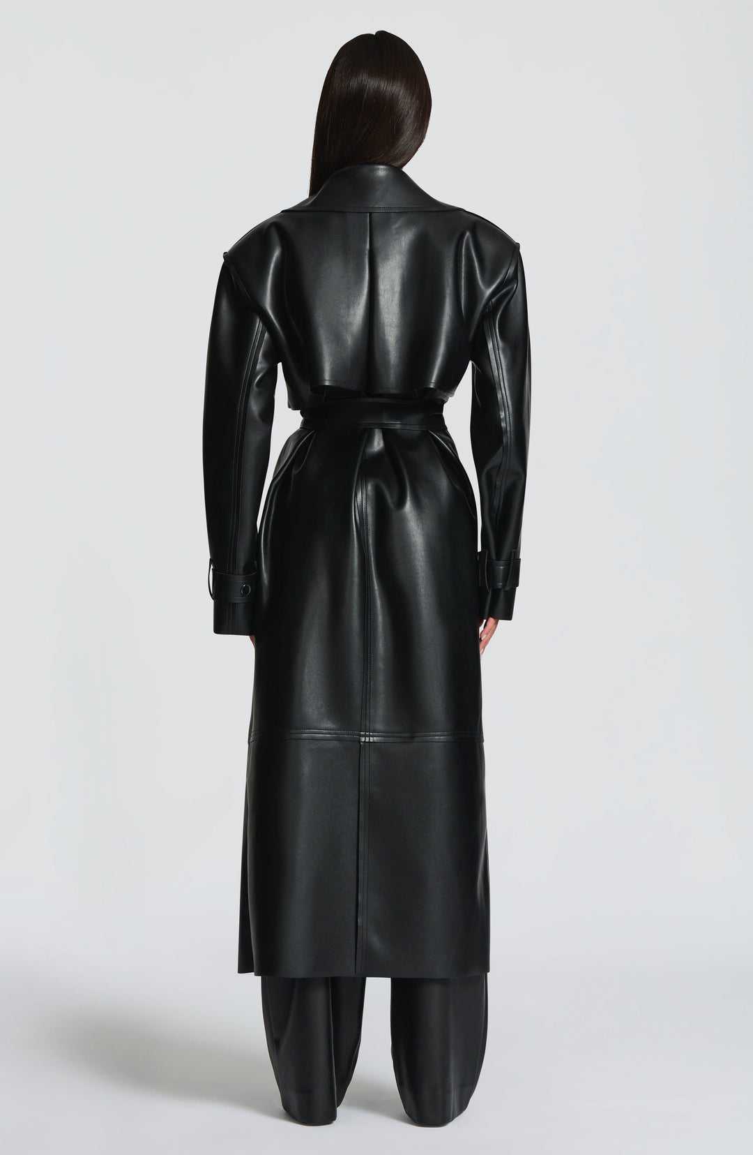 Dalianna Trench Coat in Black by Clandour, product photo 4