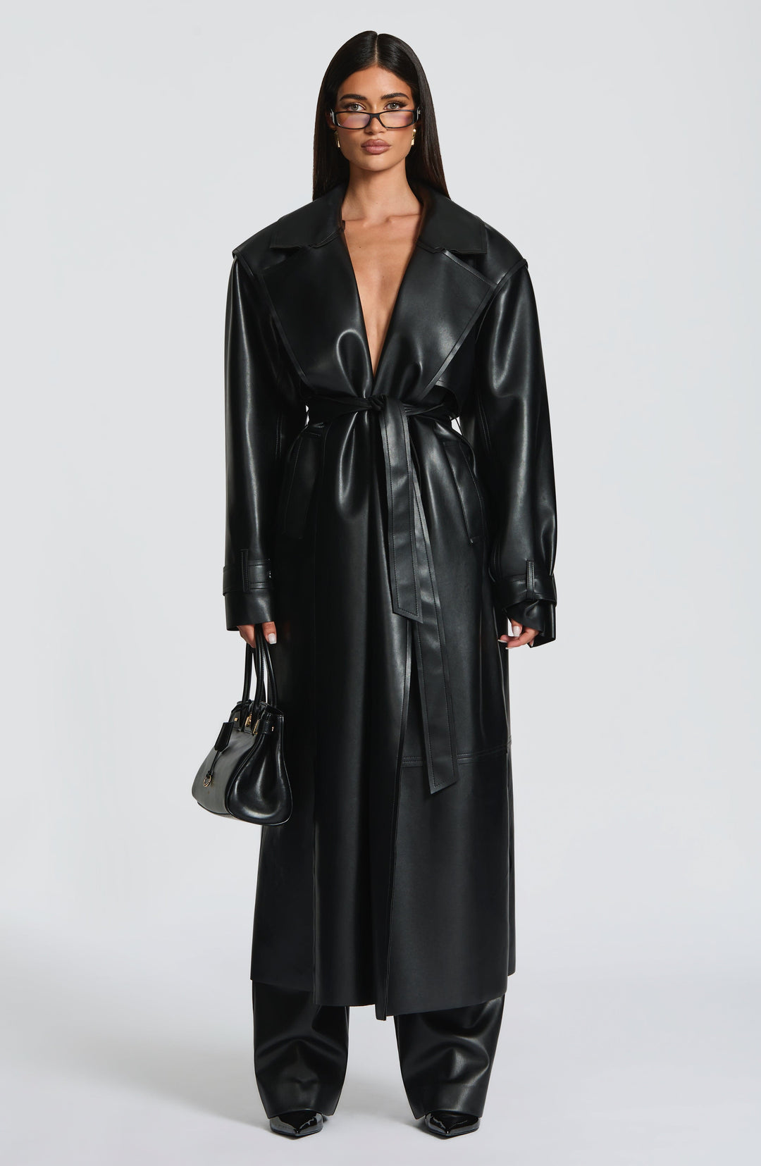 Dalianna Trench Coat in Black by Clandour, product photo 5