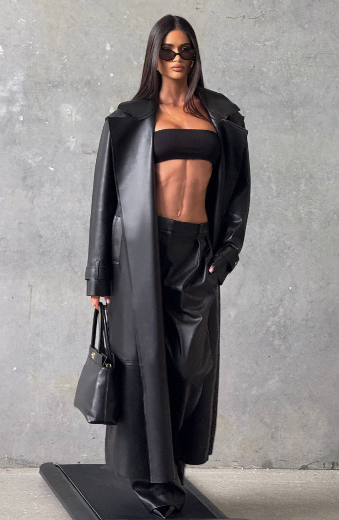 Dalianna Trench Coat in Black by Clandour, product photo 9