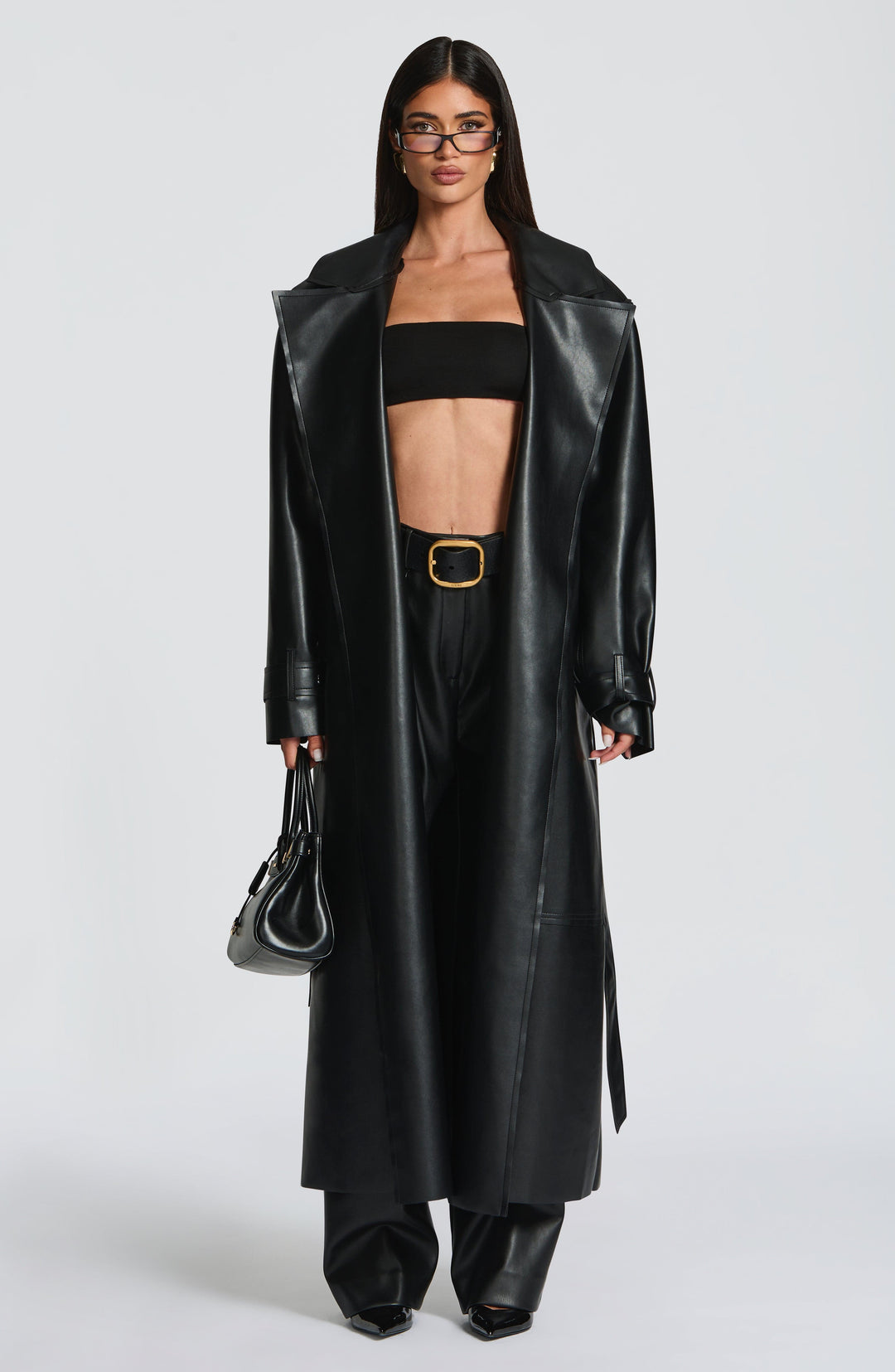 Dalianna Trench Coat in Black by Clandour, product photo 11