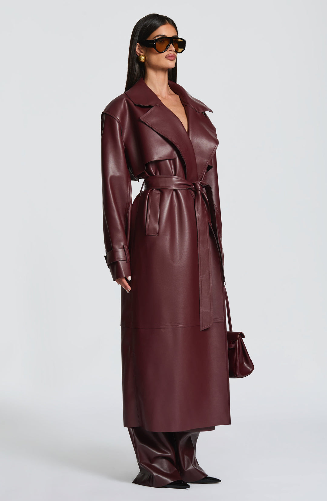 Dalianna Trench Coat in Plum by Clandour, product photo 3