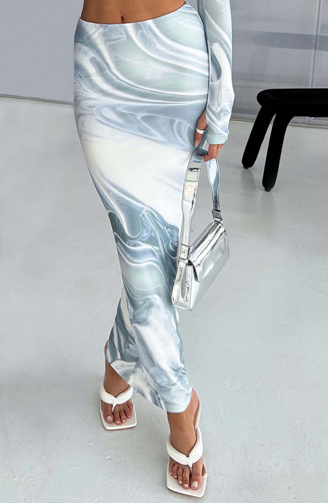 Daliaora Maxi Skirt in Grey Haze Print by Clandour, product photo 1