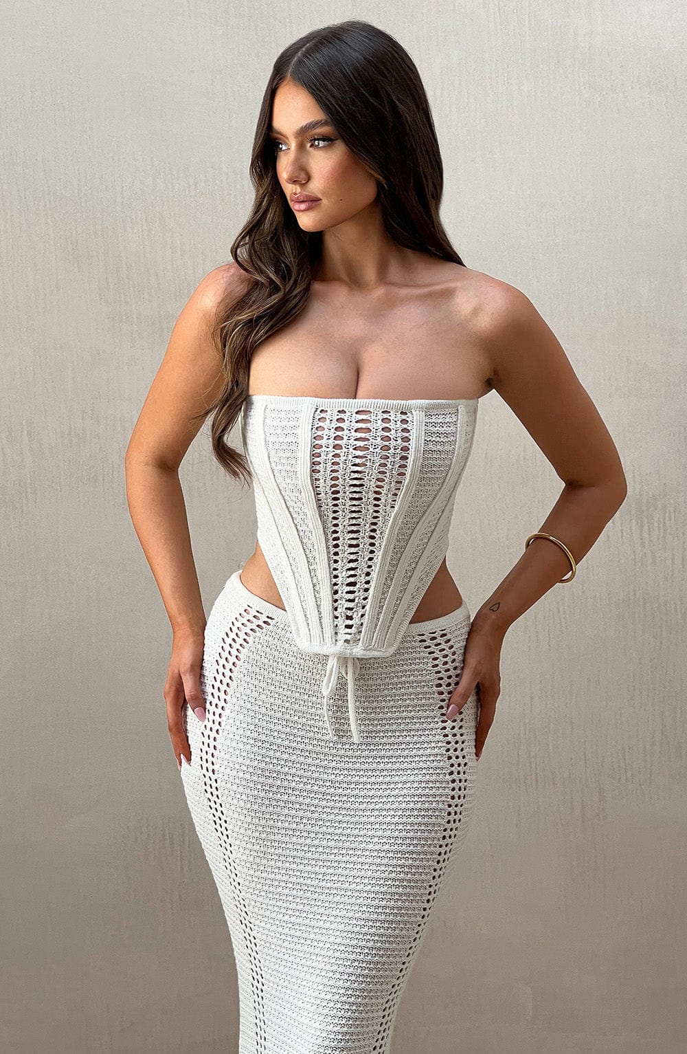 Daliara Corset in White by Clandour, product photo 1