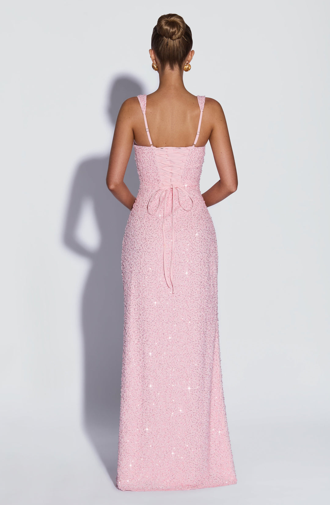 Daliayne Maxi Dress in Blush Sparkle by Clandour, product photo 2