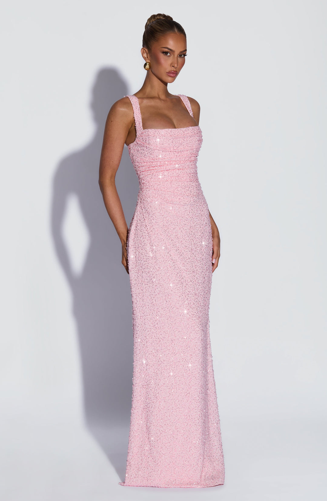 Daliayne Maxi Dress in Blush Sparkle by Clandour, product photo 4