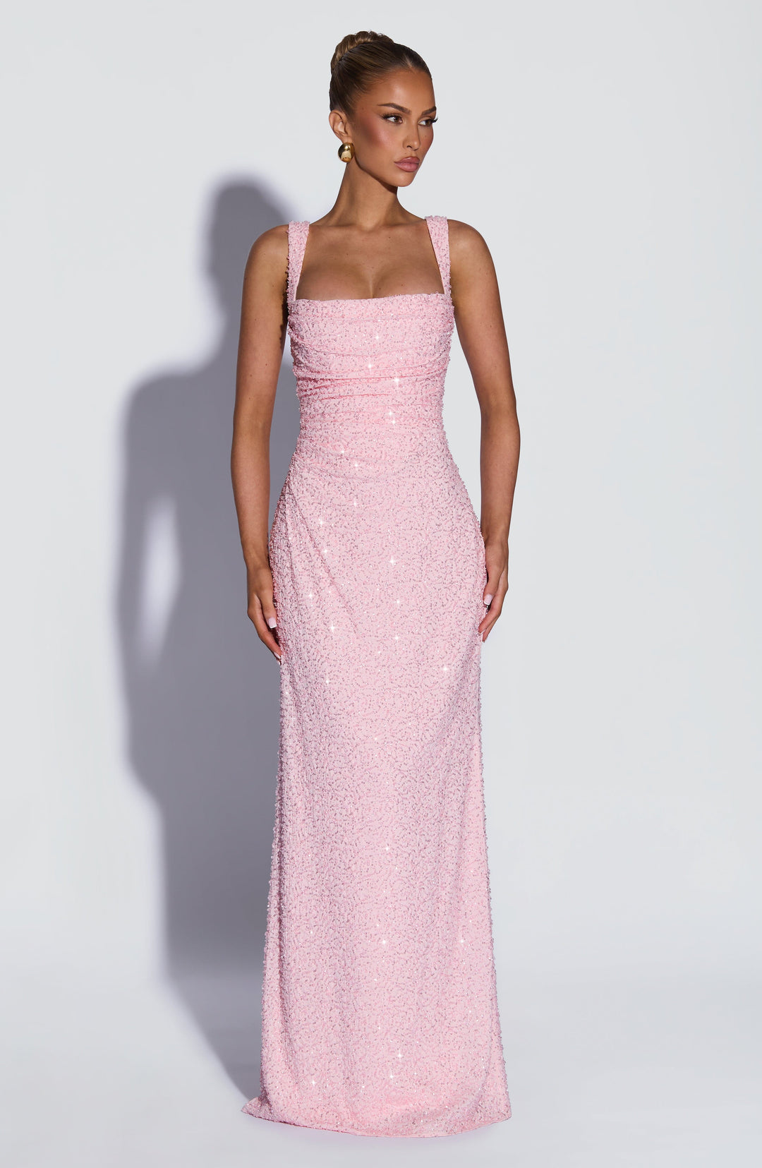 Daliayne Maxi Dress in Blush Sparkle by Clandour, product photo 6