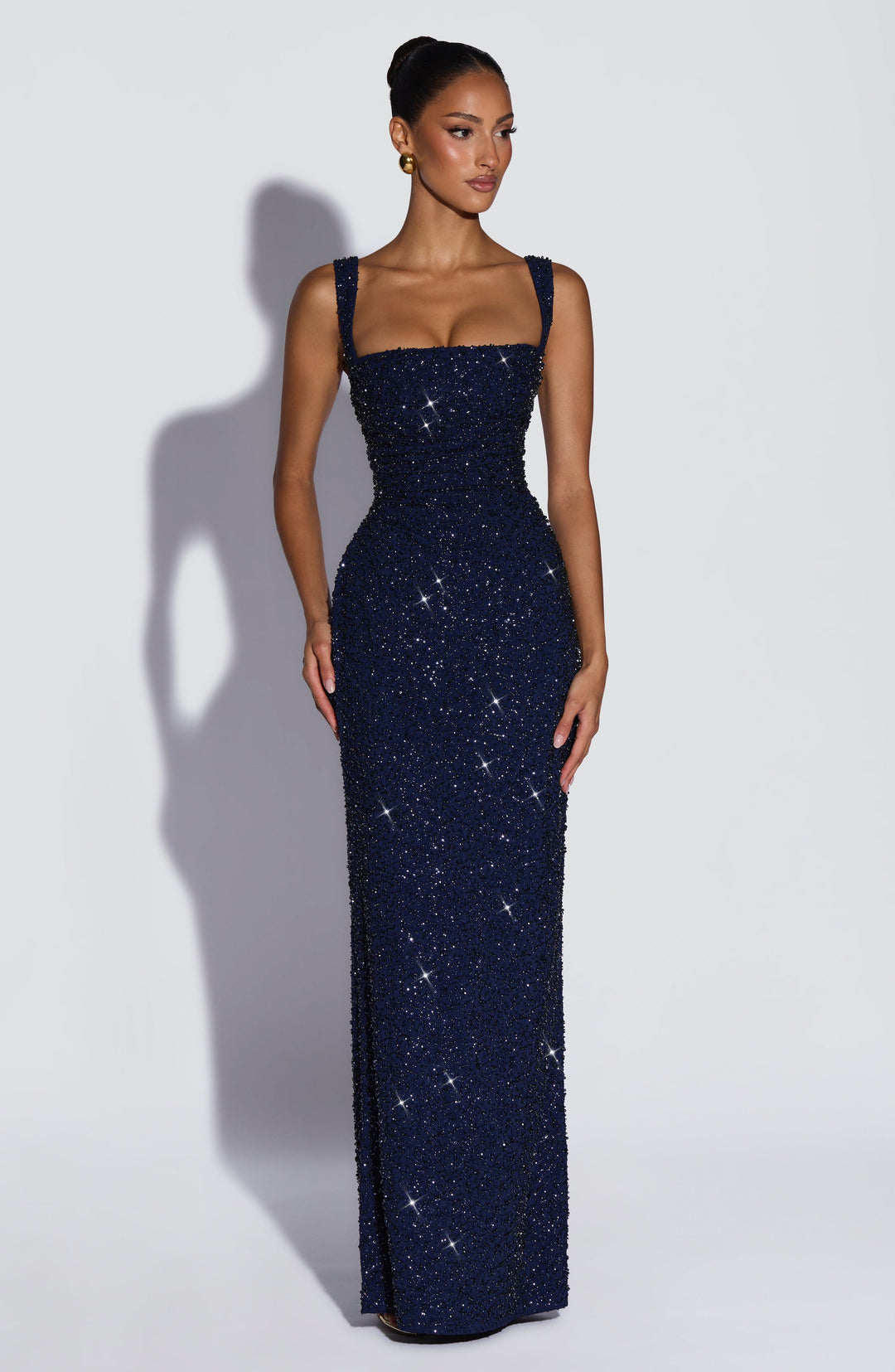 Daliayne Maxi Dress in Navy Sparkle by Clandour, product photo 1