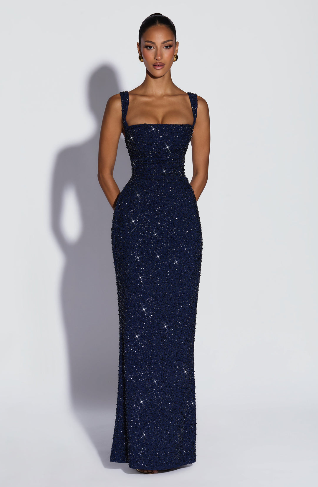 Daliayne Maxi Dress in Navy Sparkle by Clandour, product photo 5