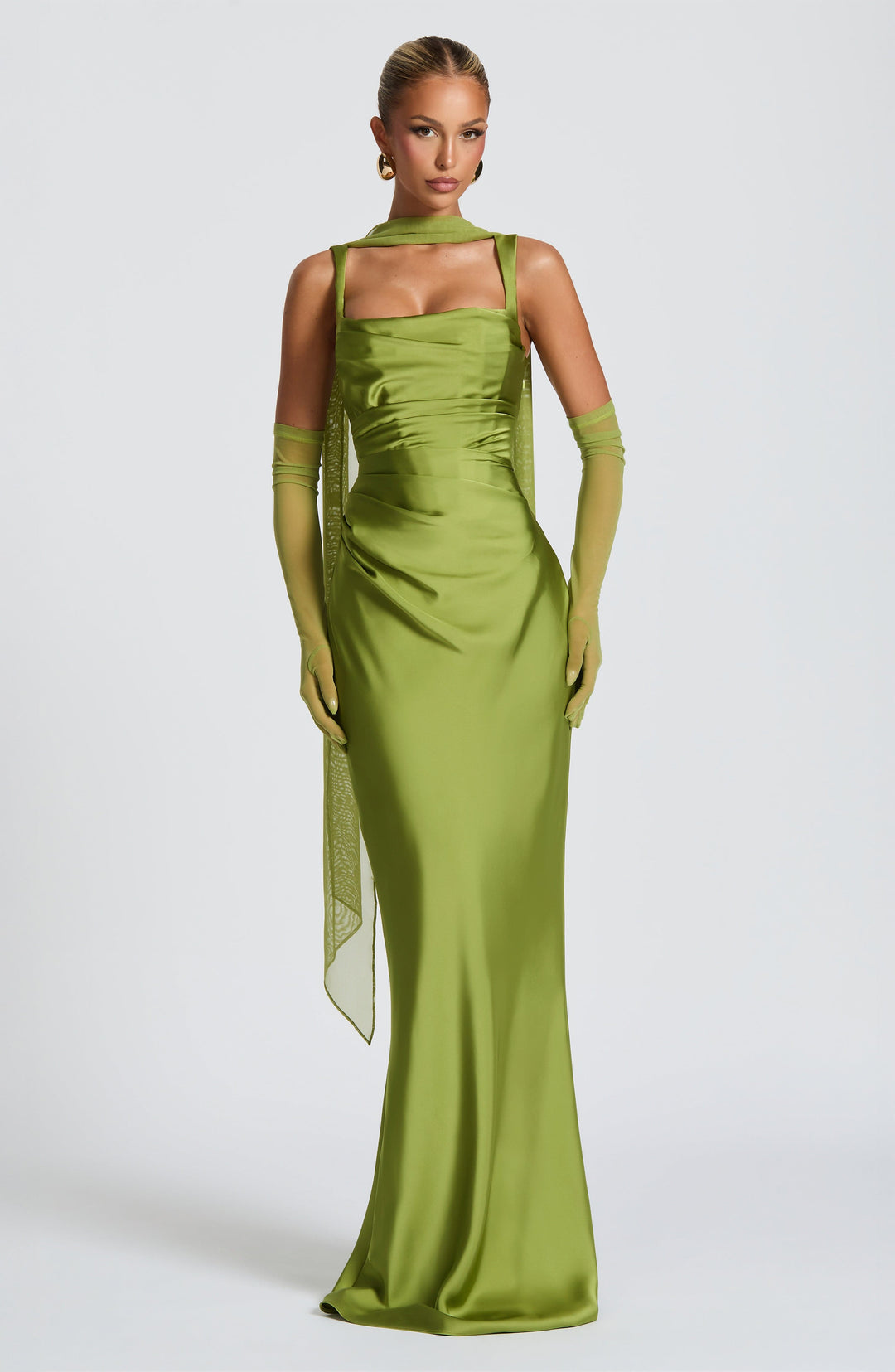 Daliayne Maxi Dress in Olive by Clandour, product photo 2