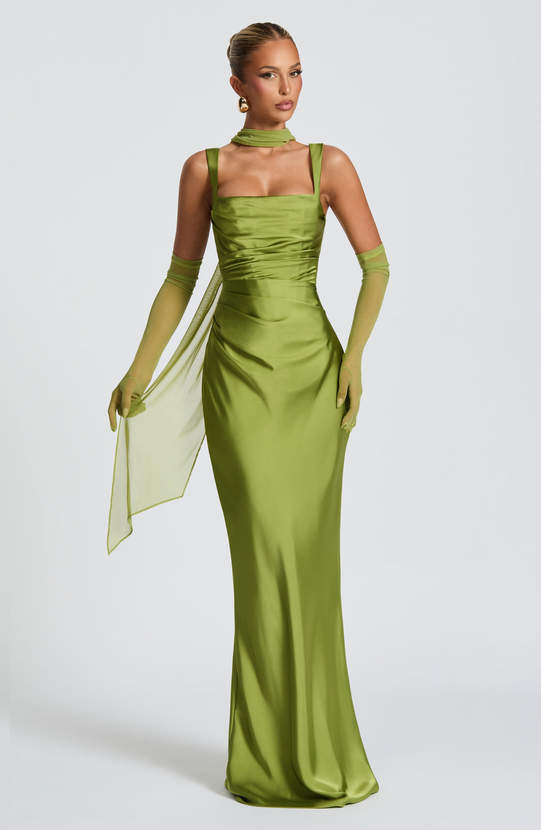 Daliayne Maxi Dress in Olive by Clandour, product photo 4