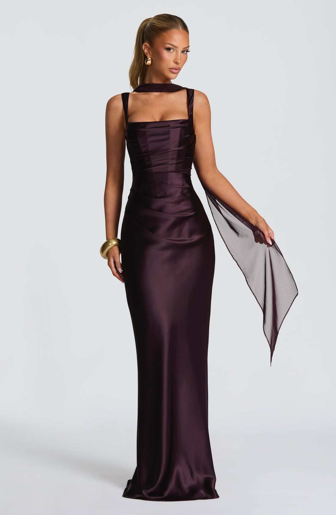Daliayne Maxi Dress in Plum by Clandour, product photo 1