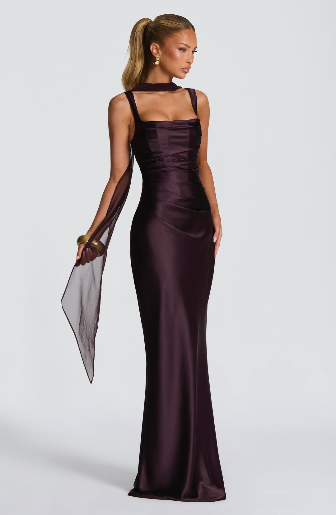 Daliayne Maxi Dress in Plum by Clandour, product photo 3