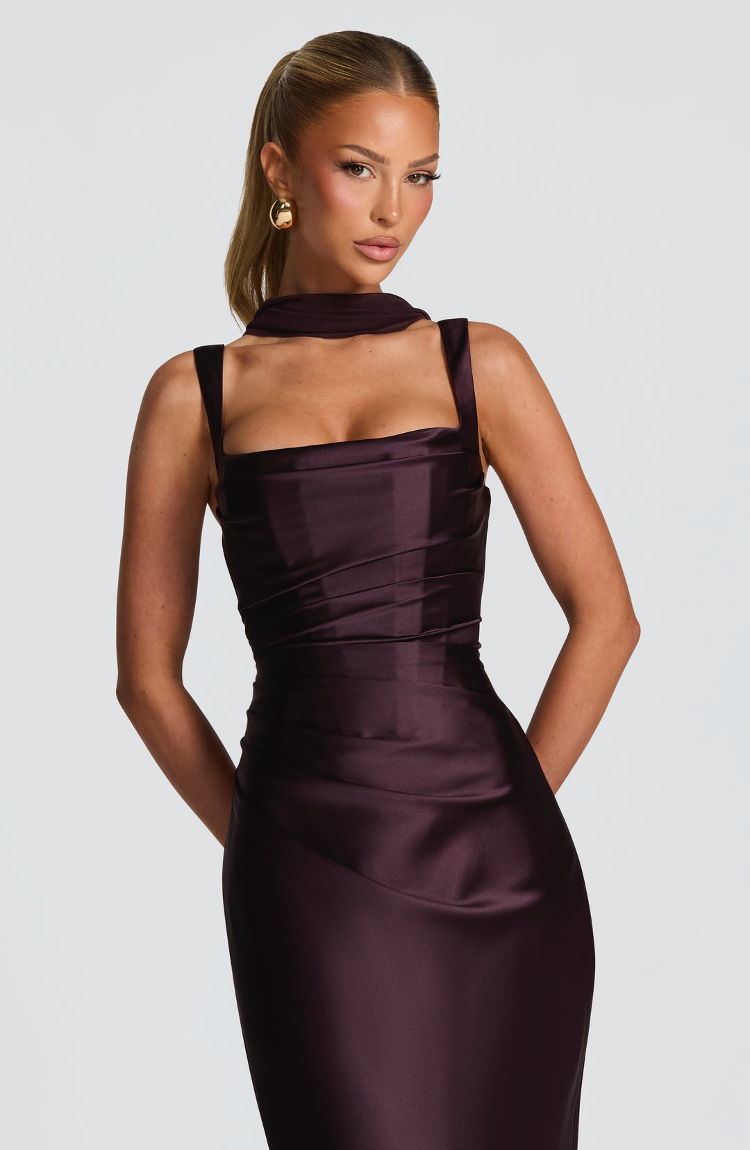 Daliayne Maxi Dress in Plum by Clandour, product photo 5