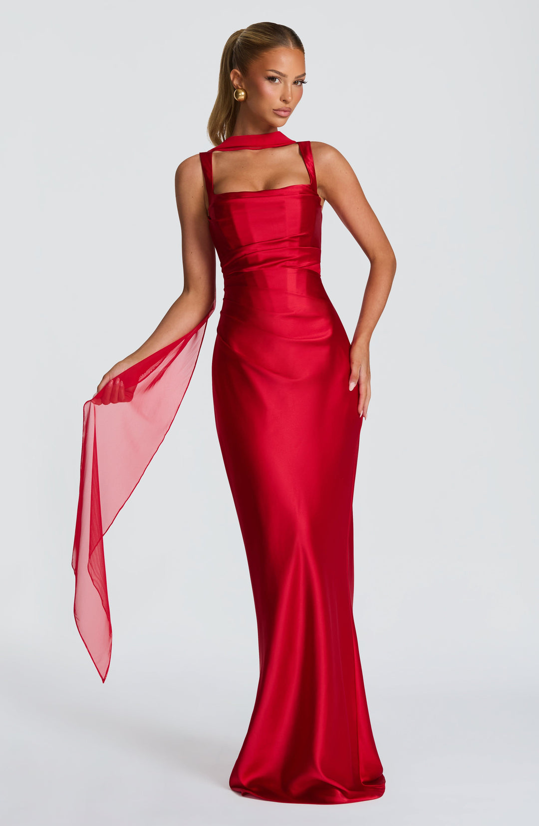 Daliayne Maxi Dress in Red by Clandour, product photo 1