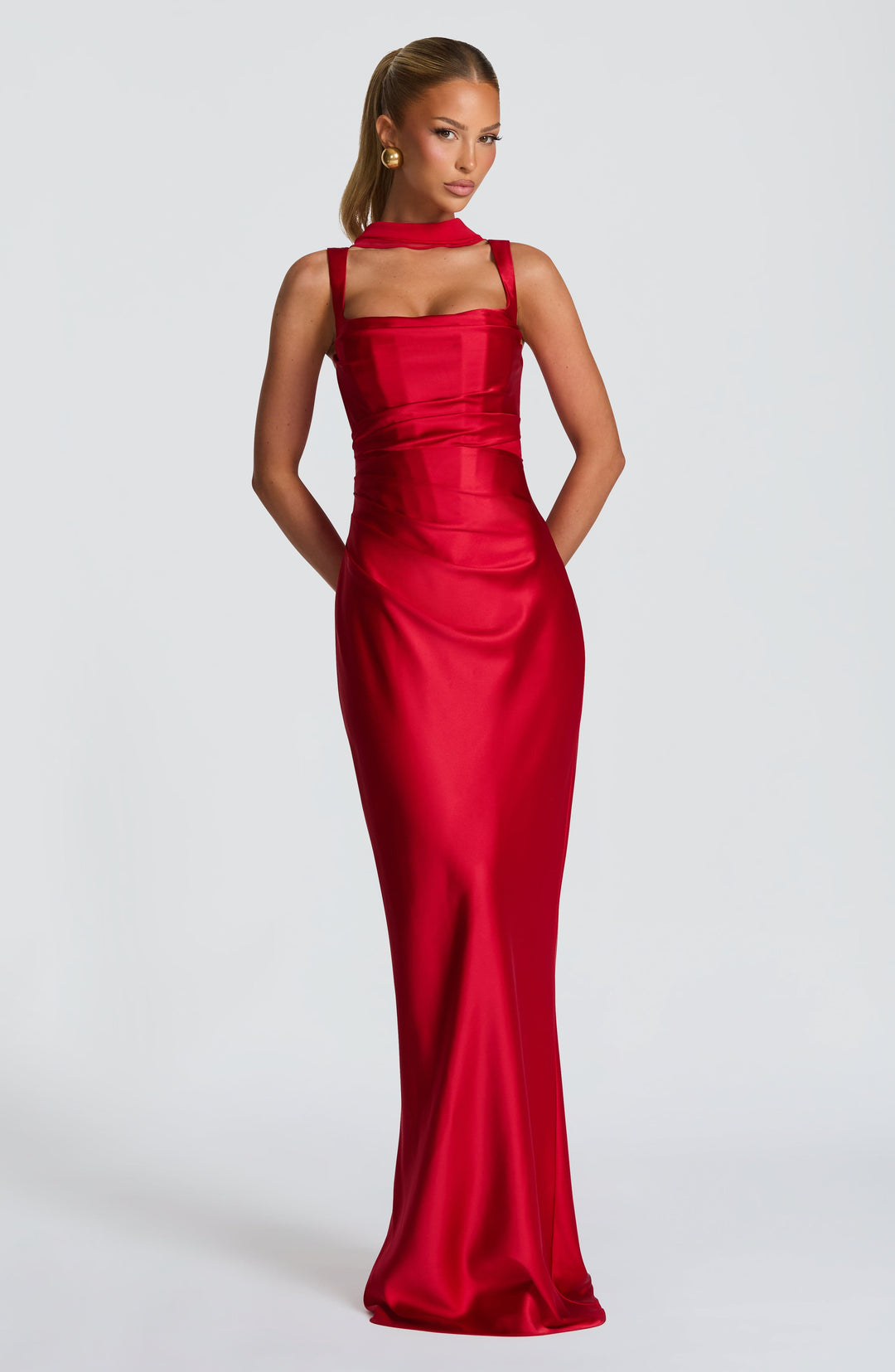 Daliayne Maxi Dress in Red by Clandour, product photo 5