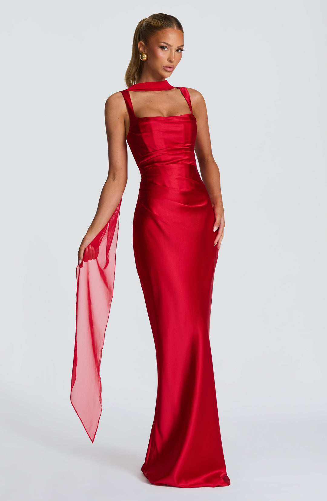 Daliayne Maxi Dress in Red by Clandour, product photo 6