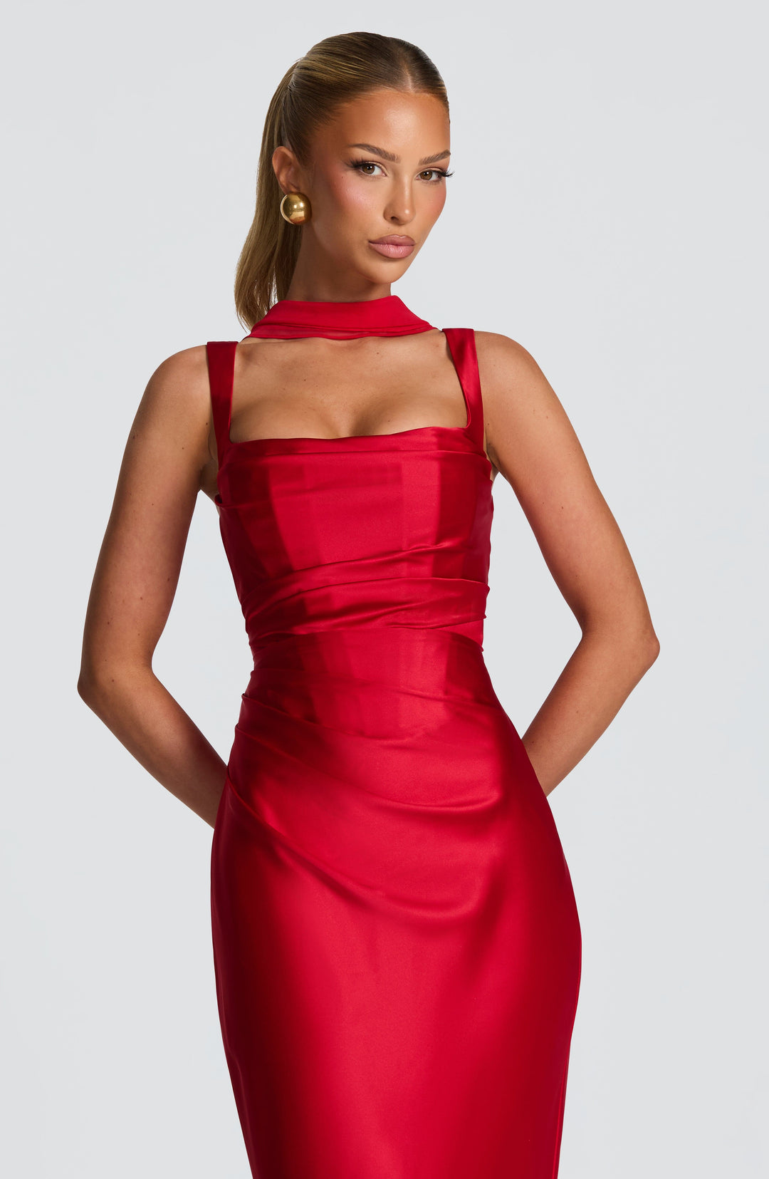 Daliayne Maxi Dress in Red by Clandour, product photo 7
