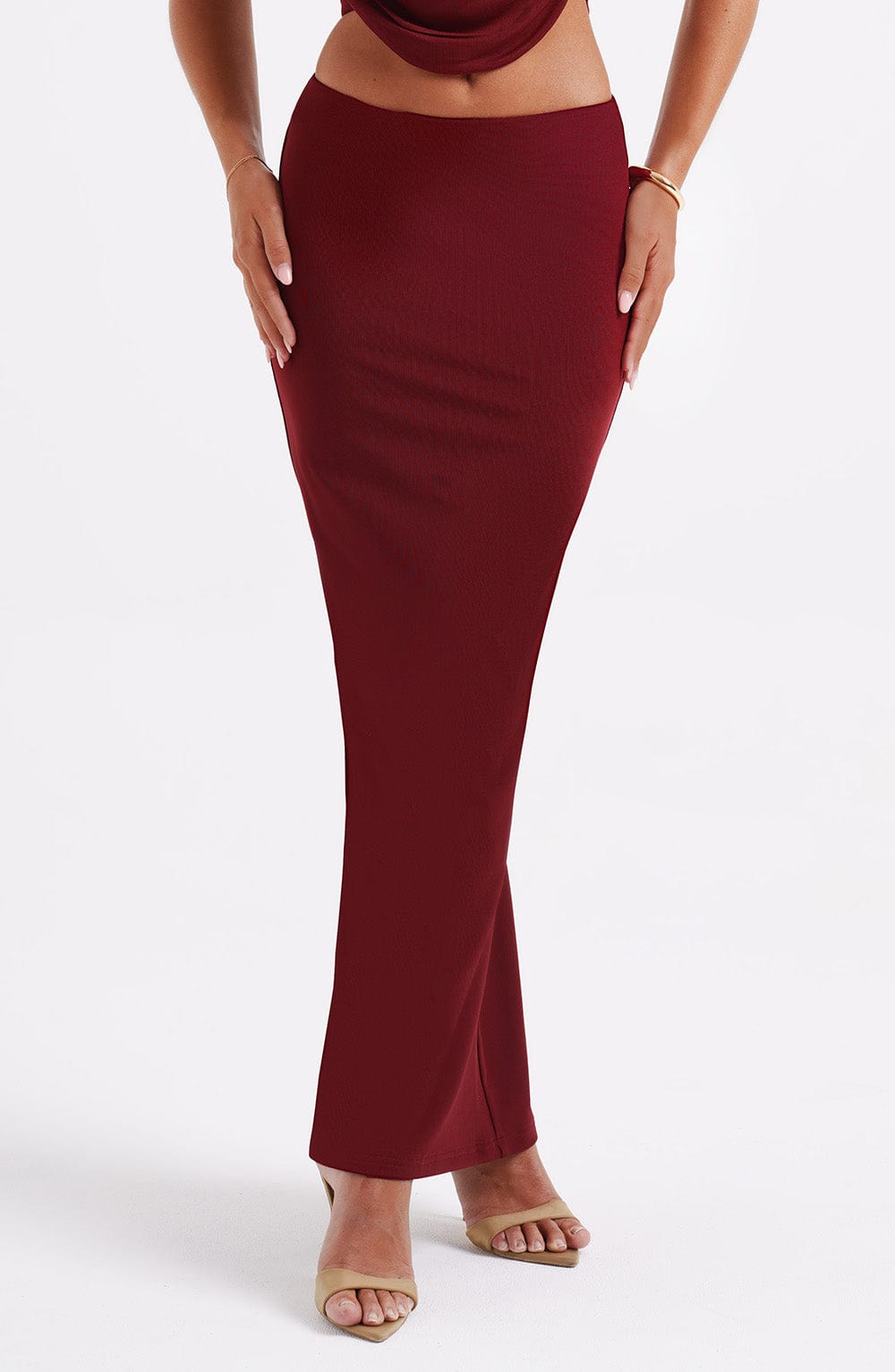 Elenanna Maxi Skirt in Burgundy by Clandour, product photo 3
