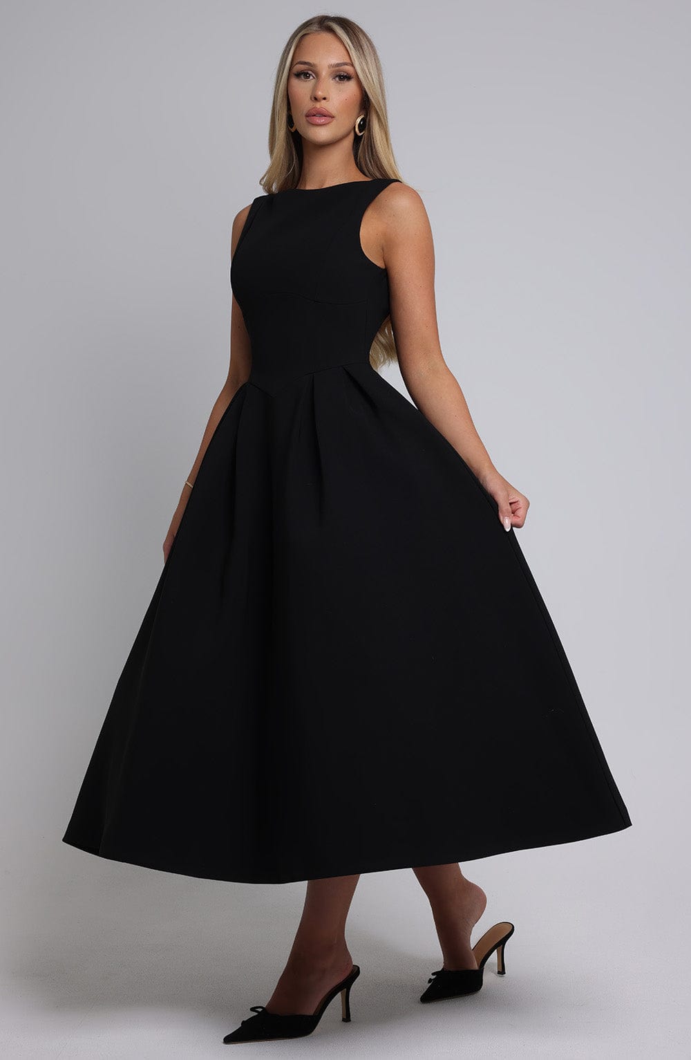 Elenari Midi Dress in Black by Clandour, product photo 5