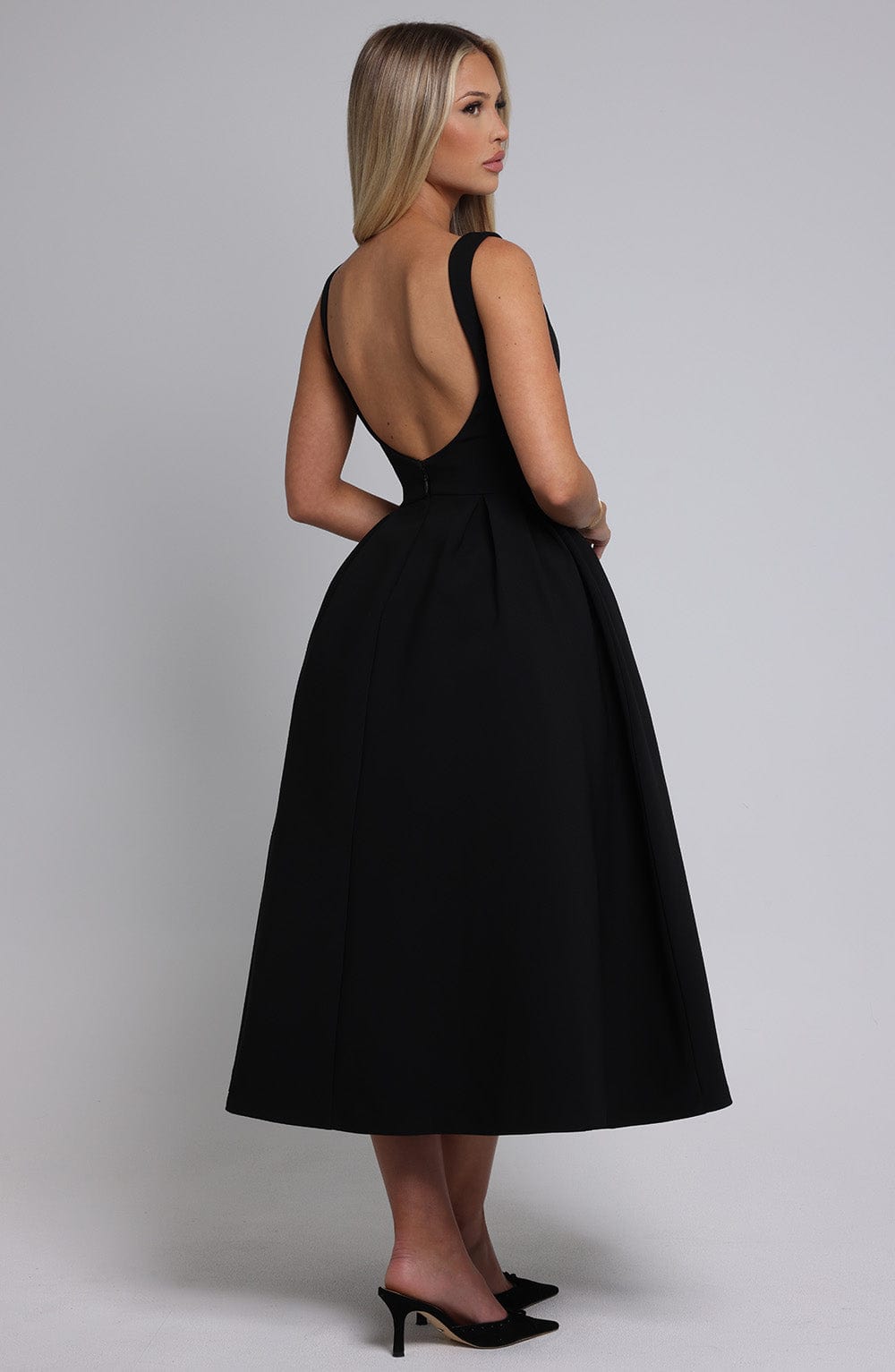 Elenari Midi Dress in Black by Clandour, product photo 8