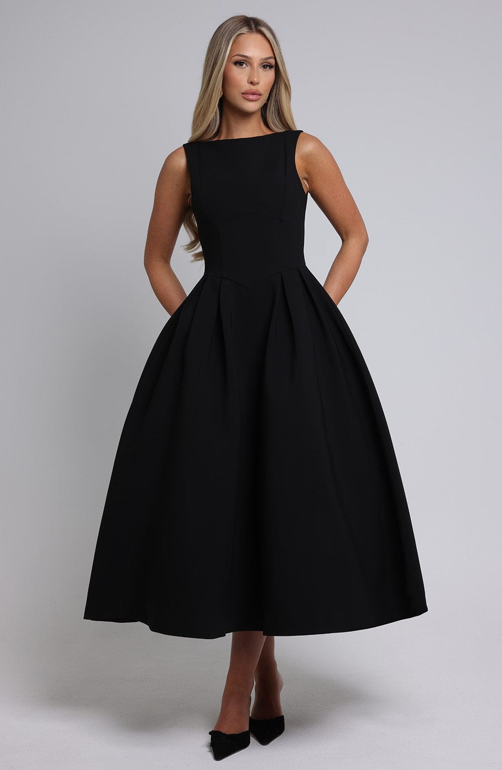 Elenari Midi Dress in Black by Clandour, product photo 9