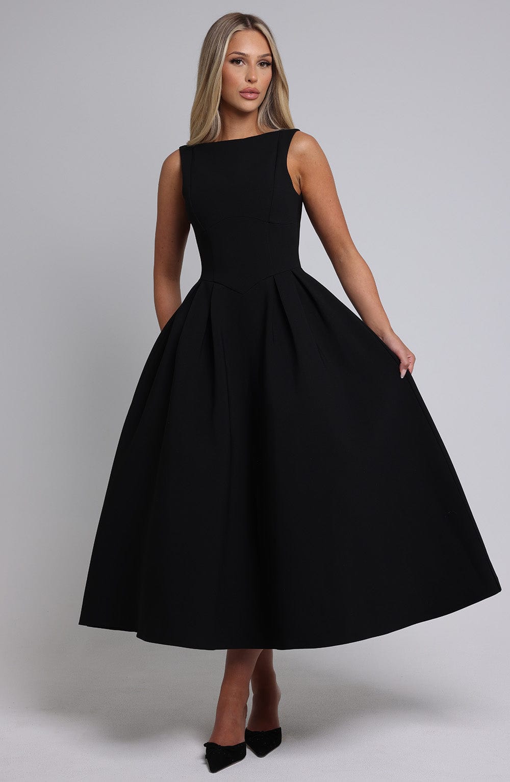 Elenari Midi Dress in Black by Clandour, product photo 10