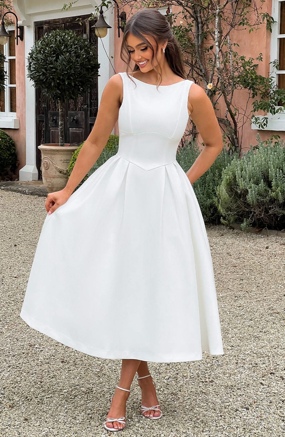 Elenari Midi Dress in Ivory by Clandour, product photo 2