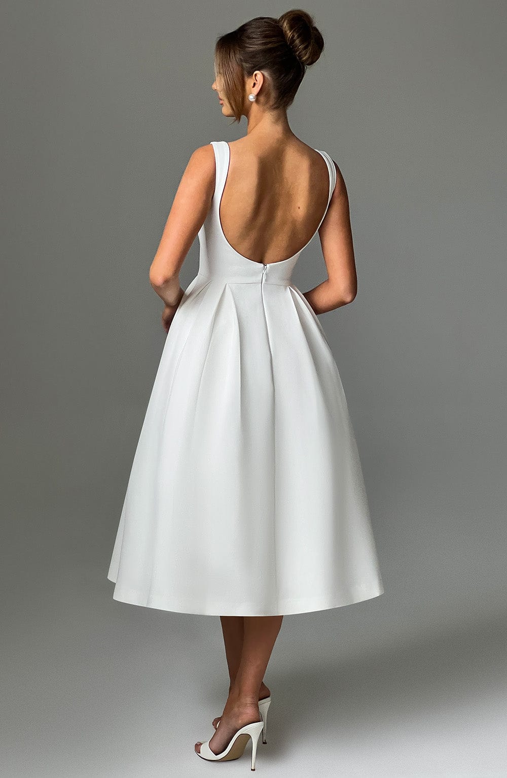 Elenari Midi Dress in Ivory by Clandour, product photo 6