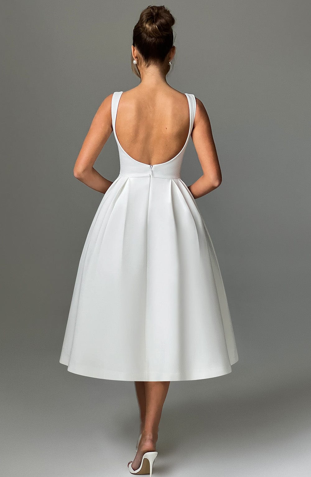 Elenari Midi Dress in Ivory by Clandour, product photo 10