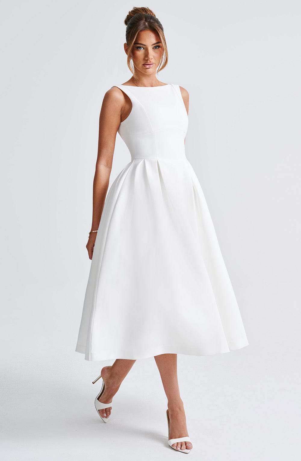 Elenari Midi Dress in Ivory by Clandour, product photo 12