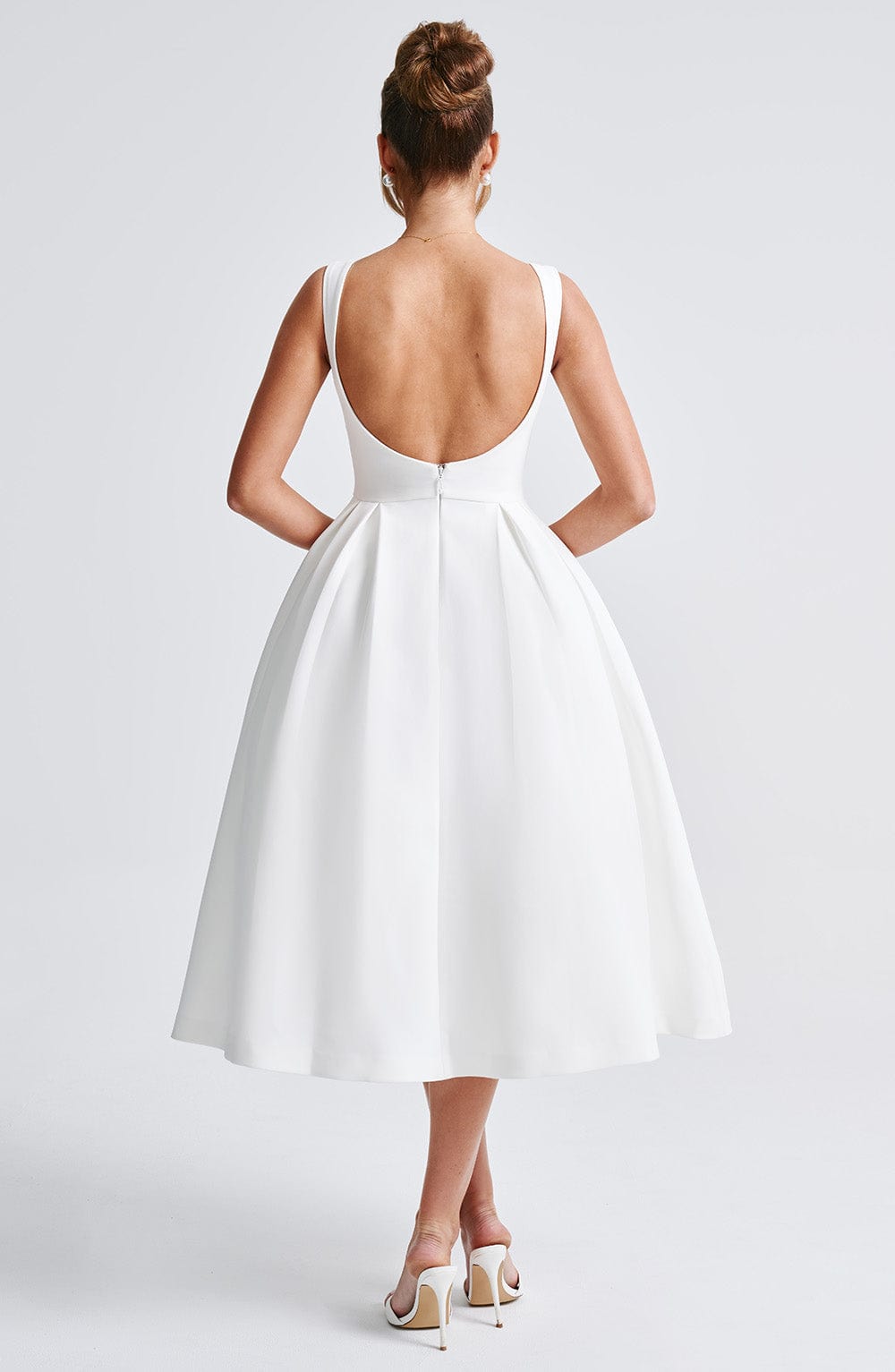 Elenari Midi Dress in Ivory by Clandour, product photo 17