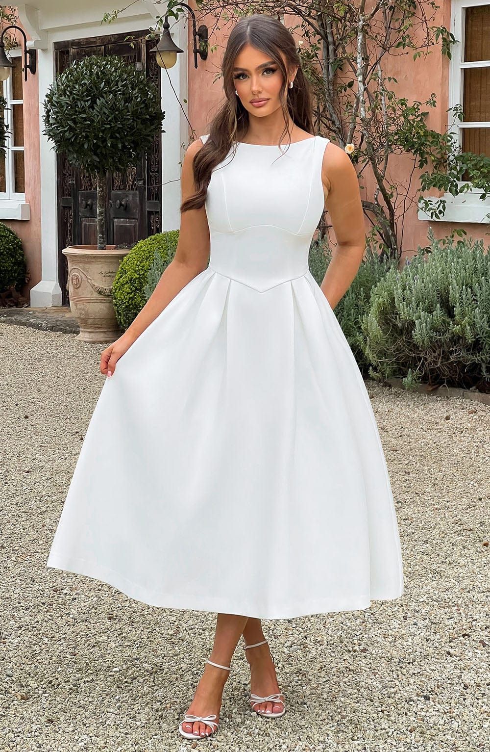 Elenari Midi Dress in Ivory by Clandour, product photo 18