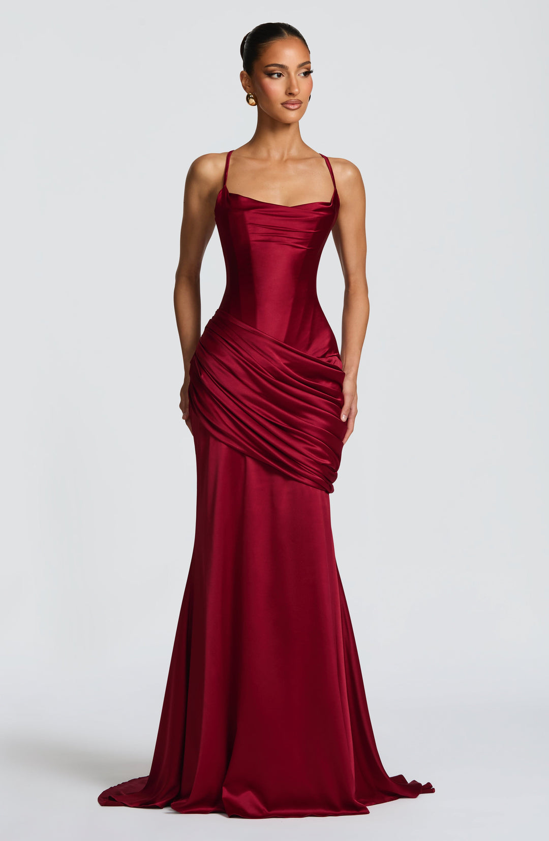 Elenelia Gown in Burgundy by Clandour, product photo 1