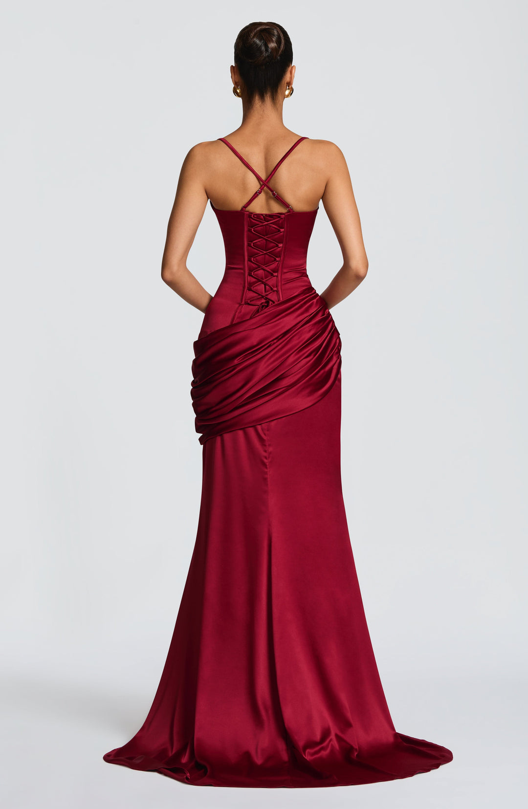 Elenelia Gown in Burgundy by Clandour, product photo 3
