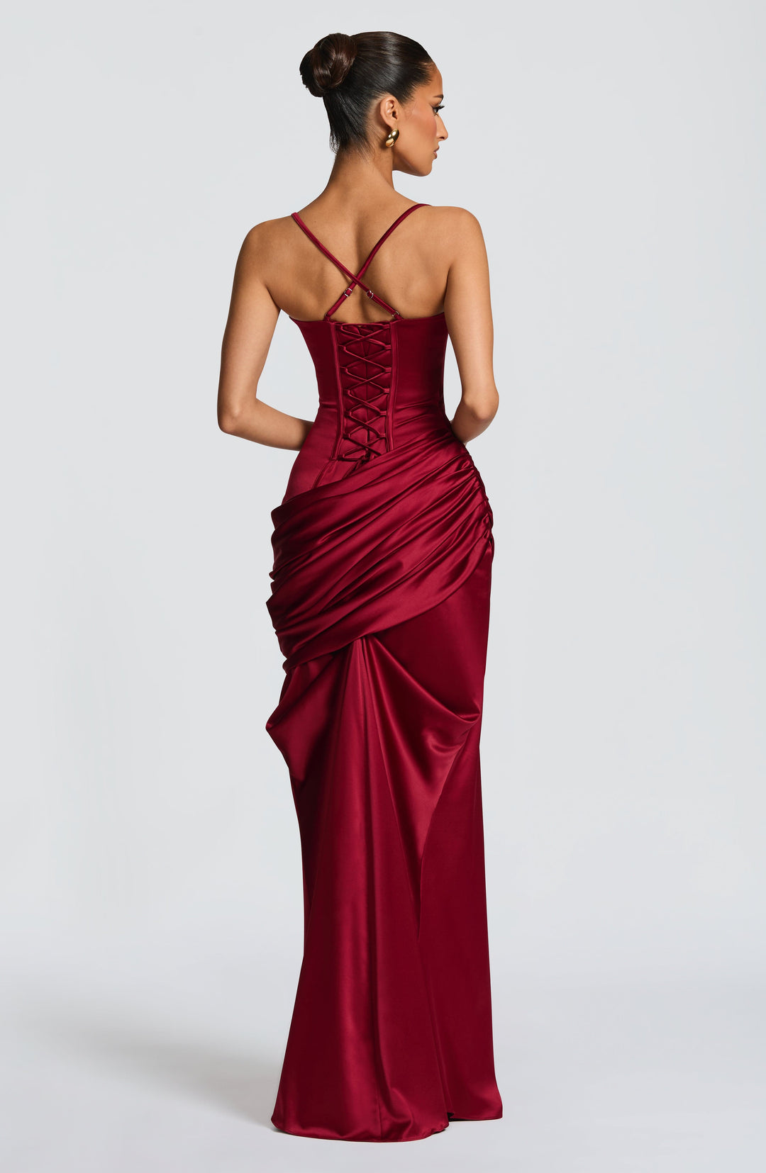Elenelia Gown in Burgundy by Clandour, product photo 5