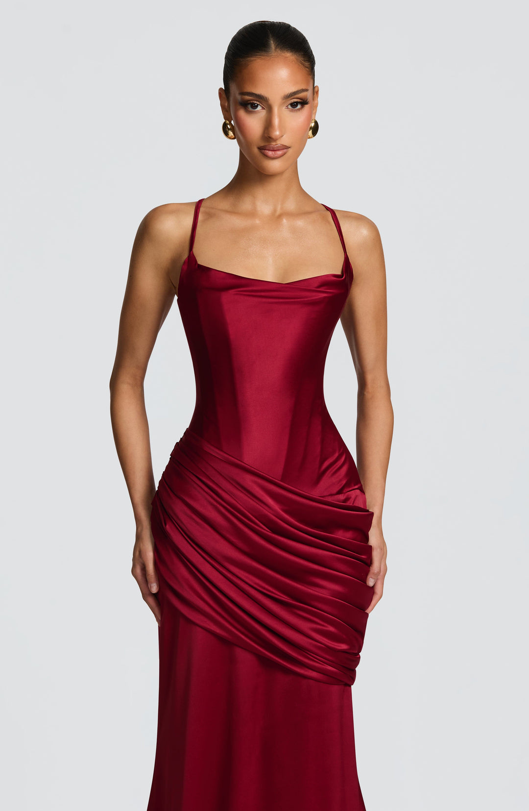 Elenelia Gown in Burgundy by Clandour, product photo 6