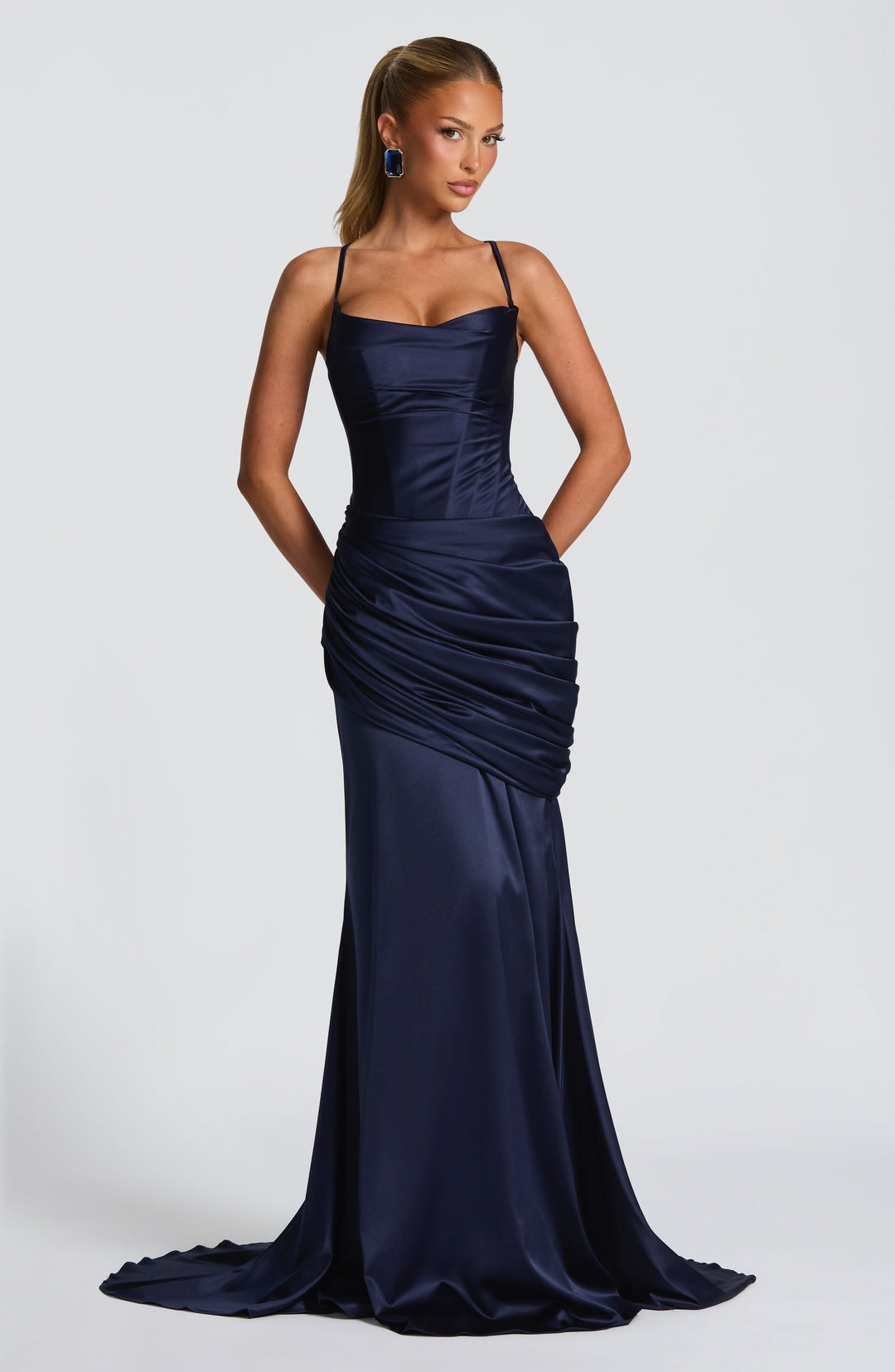Elenelia Gown in Navy by Clandour, product photo 4