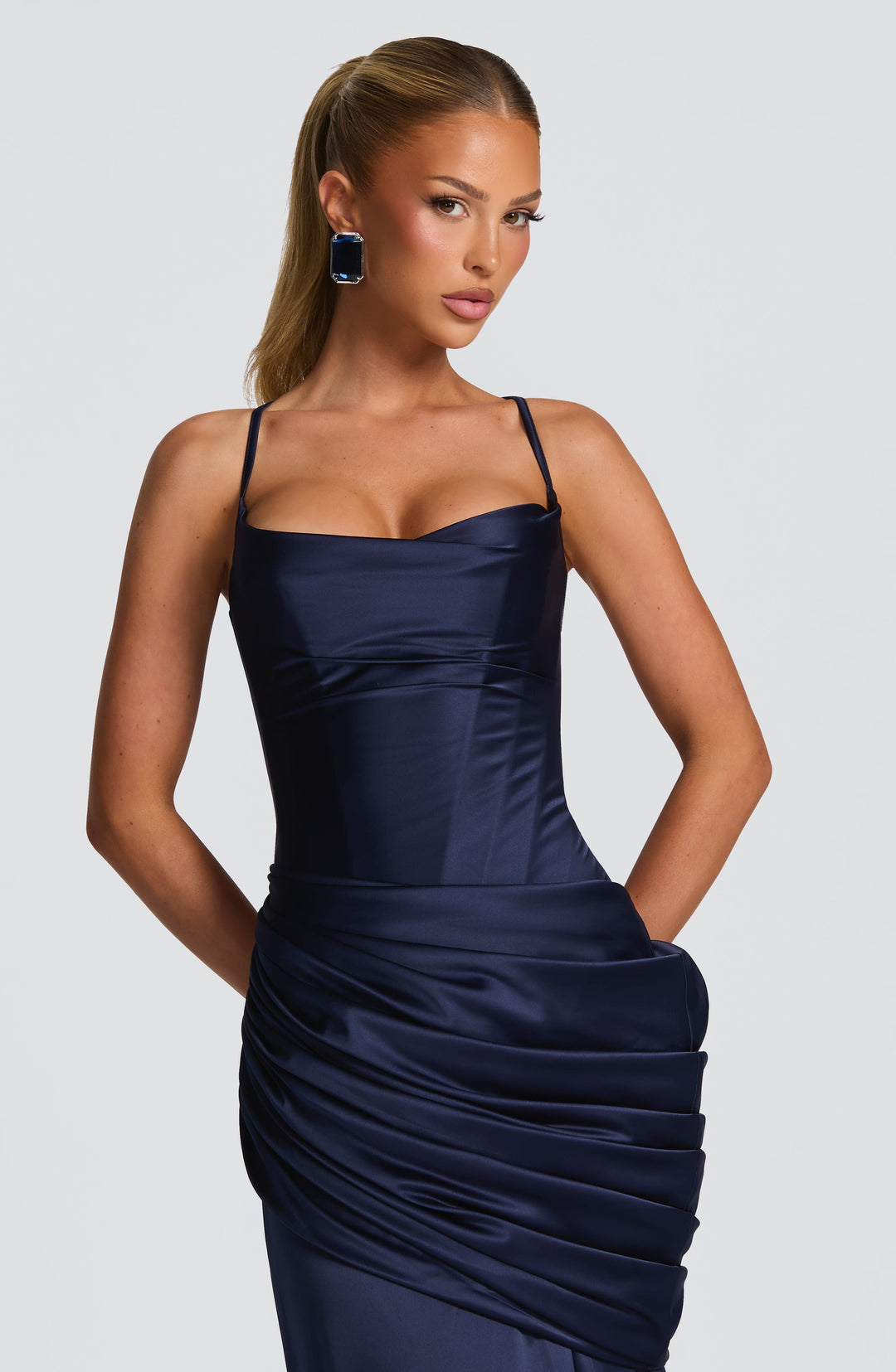Elenelia Gown in Navy by Clandour, product photo 8