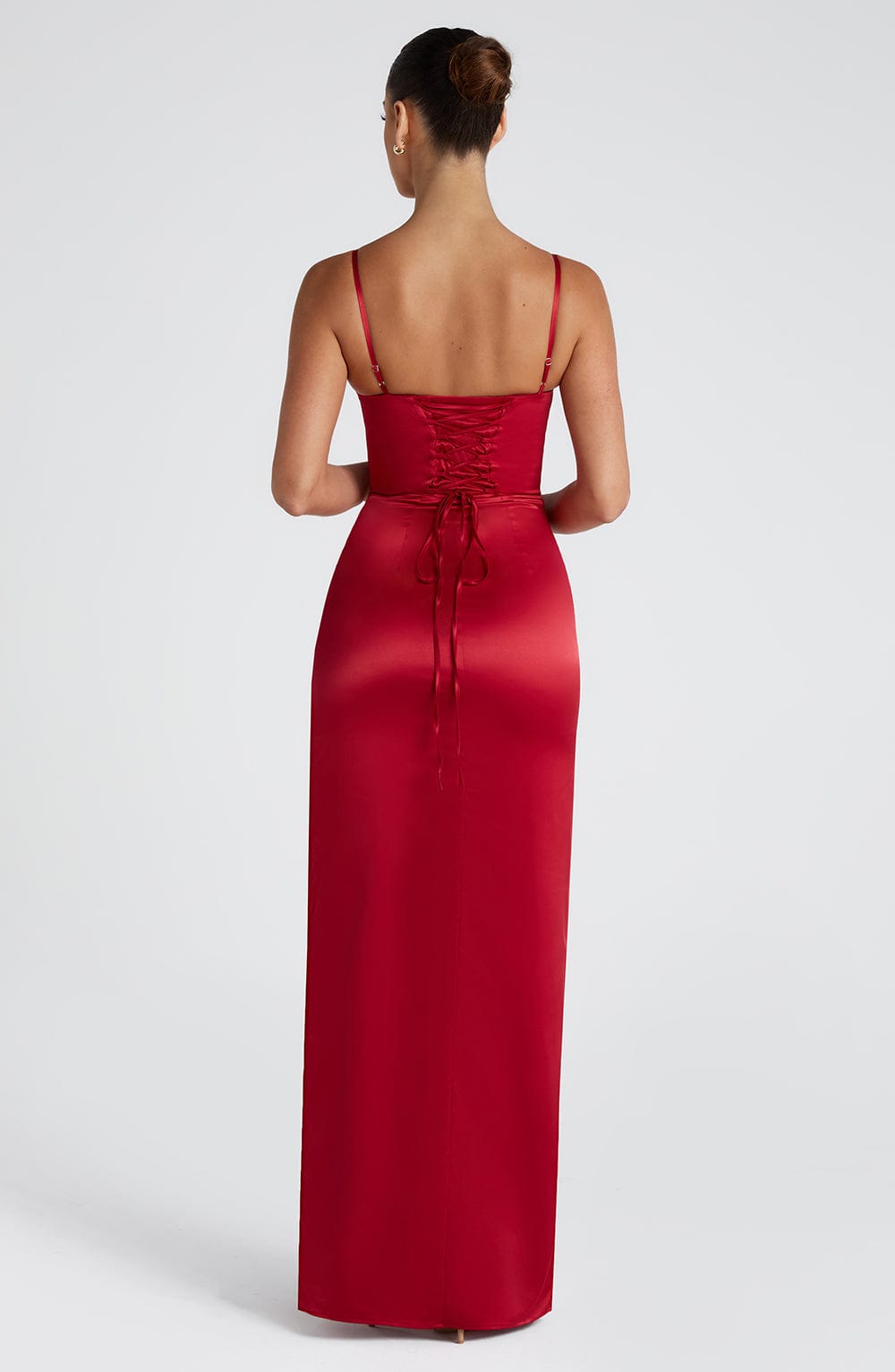 Elenessa Maxi Dress in Red by Clandour, product photo 3