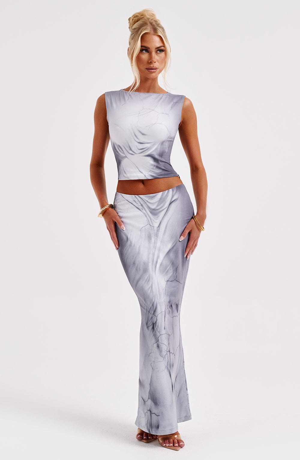 Elenette Top in Grey Body Print by Clandour, product photo 7