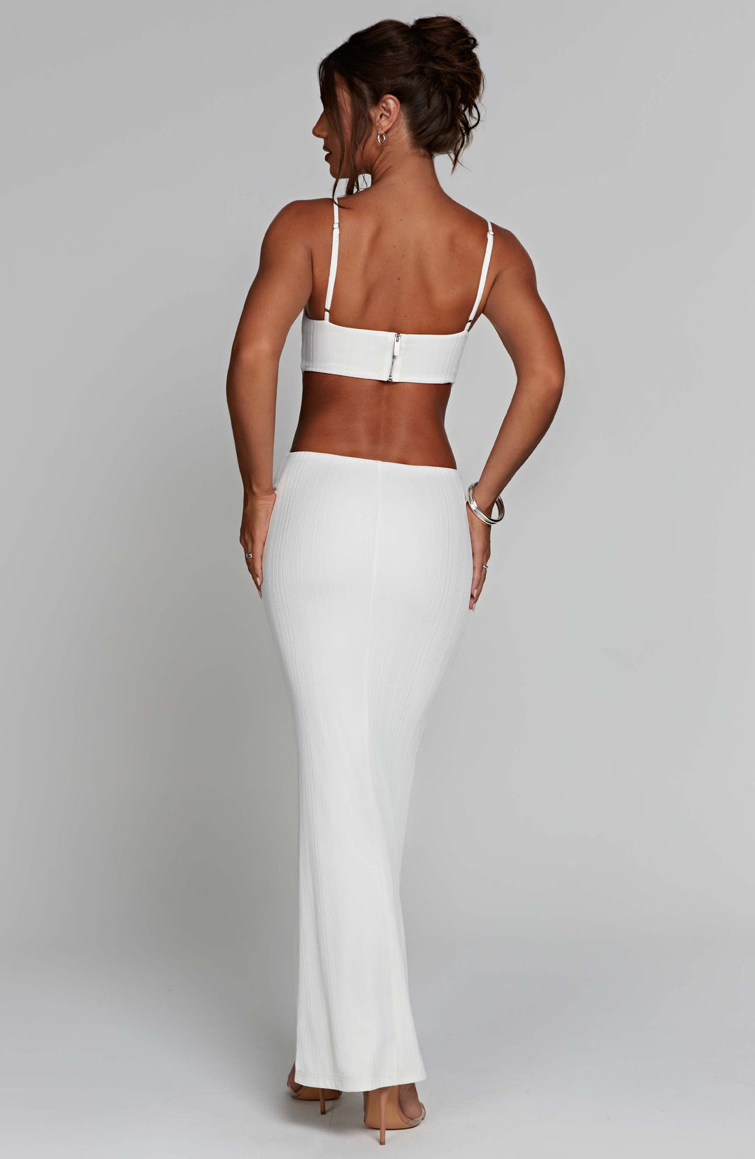 Elenia Maxi Dress in White by Clandour, product photo 5