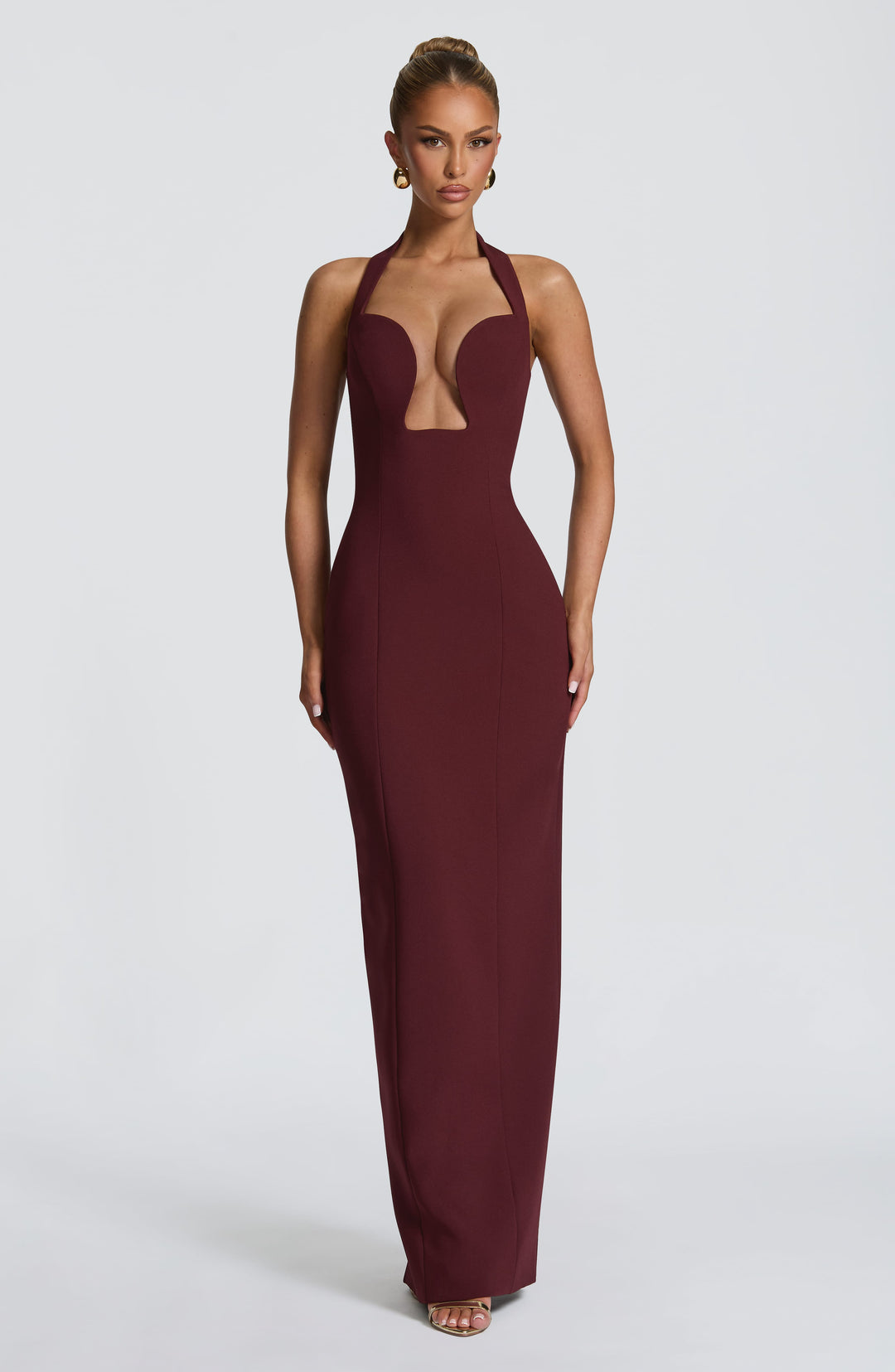 Elenina Maxi Dress in Cherry Lacquer by Clandour, product photo 1
