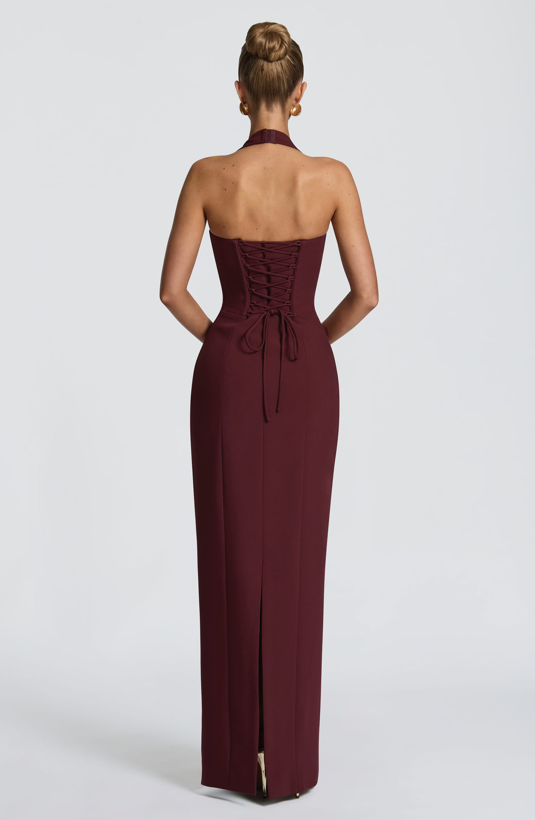 Elenina Maxi Dress in Cherry Lacquer by Clandour, product photo 2