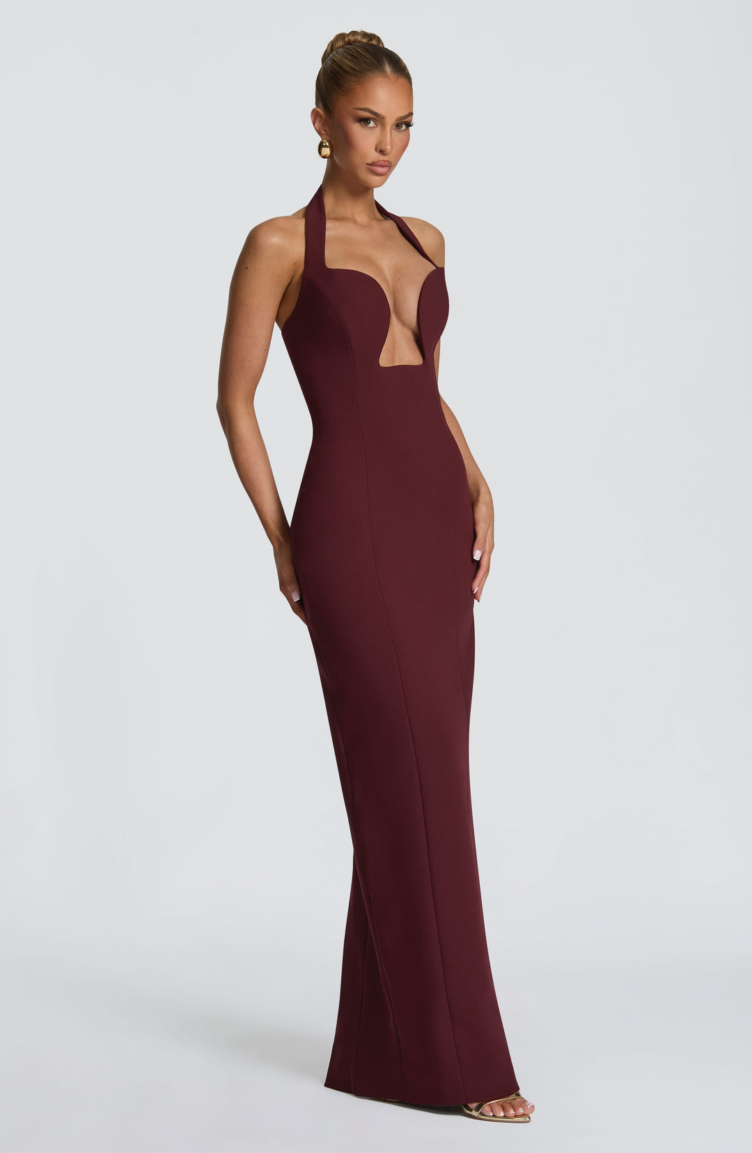 Elenina Maxi Dress in Cherry Lacquer by Clandour, product photo 3