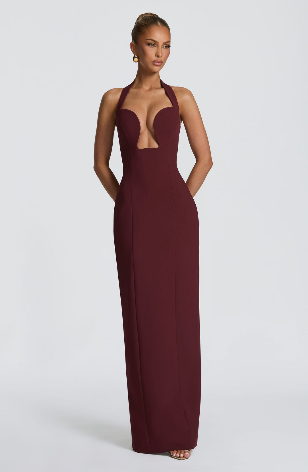 Elenina Maxi Dress in Cherry Lacquer by Clandour, product photo 7