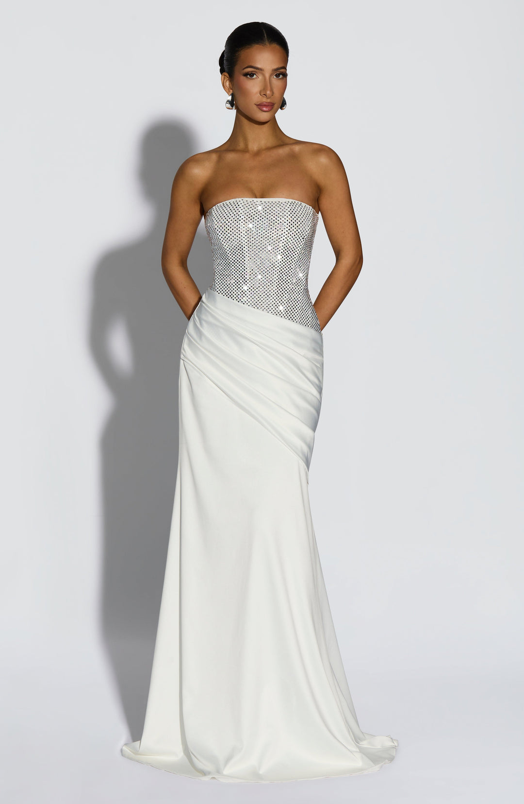 Elenine Maxi Dress in Ivory by Clandour, product photo 4